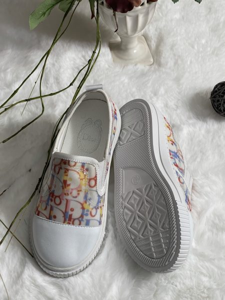 Dior Unisex Pink & White Shoes