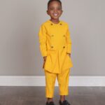 Yellow African Boy Bottoned Kaftan